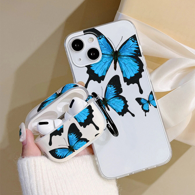 1pc Case For Airpods Pro & 1pc Case Blue Butterfly Graphic Phone Case For Iphone 11 14 13 12 Pro Max Xr Xs 7 8 6 Plus Mini Earphone Case Luxury Silicone Cover
1pc Case For Airpods Pro & 1pc Case Blue Butterfly Graphic Phone Case For Iphone 11 14 13 12 Pro Max Xr Xs 7 8 6 Plus Mini Earphone Case Luxury Silicone Cover