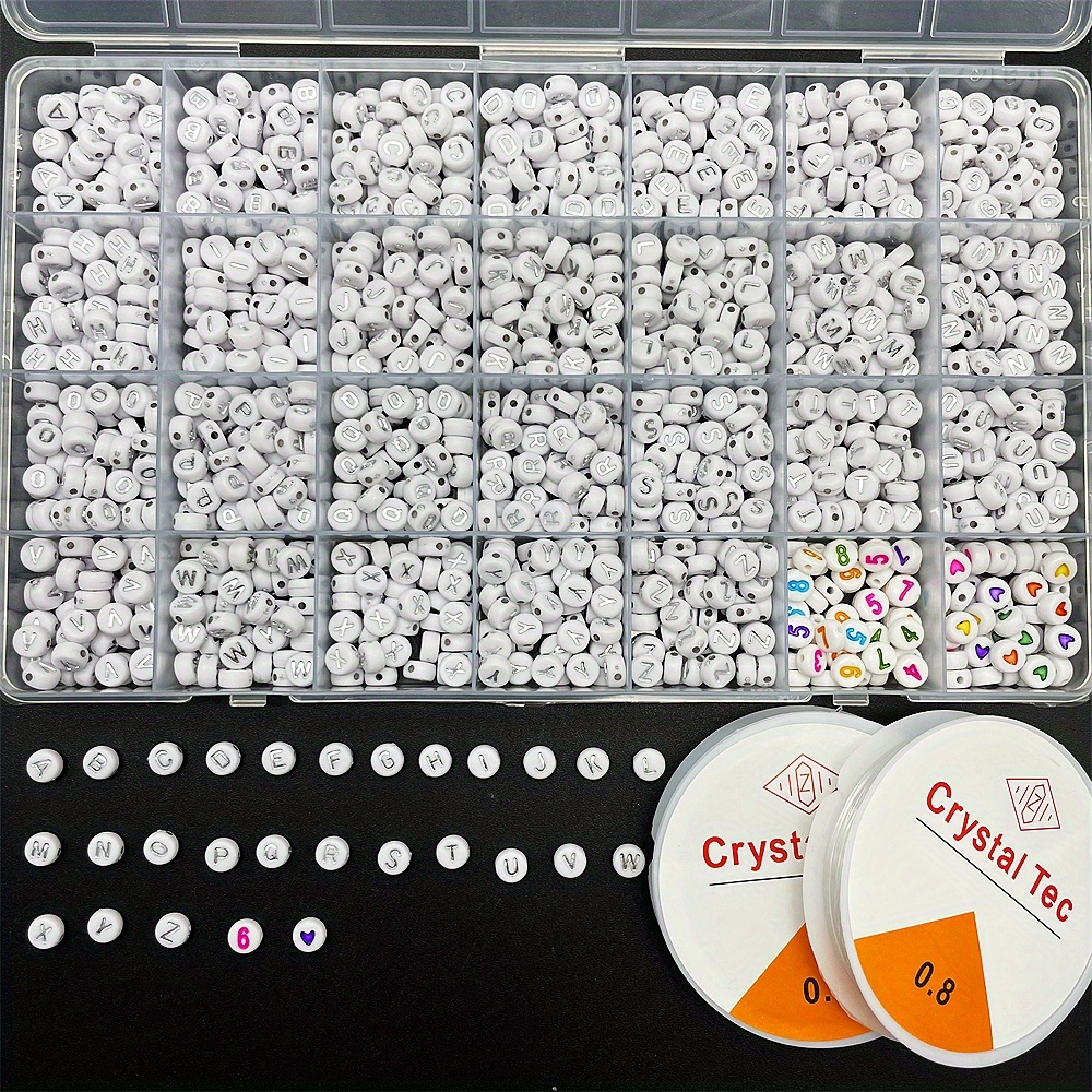 1400pcs/box Acrylic White Silvery Letter Beads Set For Jewelry Making Diy Bracelet Necklace Handmade Craft Supplies
1400pcs/box Acrylic White Silvery Letter Beads Set For Jewelry Making Diy Bracelet Necklace Handmade Craft Supplies