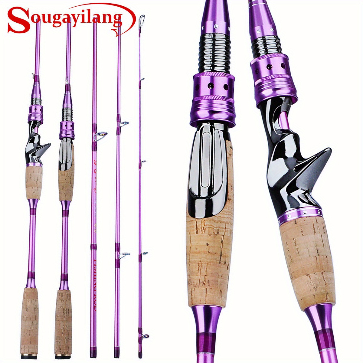 Sougayilang 4 Sections Telescopic Fishing Rod, 210cm/7ft Carbon Fiber Spinning/casting Rod, With Cork Handle
Sougayilang 4 Sections Telescopic Fishing Rod, 210cm/7ft Carbon Fiber Spinning/casting Rod, With Cork Handle