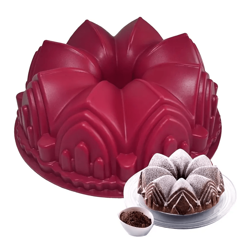 1pc Large Castle Cake Mold - Elegant Diy Baking For Chocolate & Spice Desserts, Non-electric, Red Silicone With Intricate Design, Home Kitchen, Silicone Baking Molds
1pc Large Castle Cake Mold - Elegant Diy Baking For Chocolate & Spice Desserts, Non-electric, Red Silicone With Intricate Design, Home Kitchen, Silicone Baking Molds