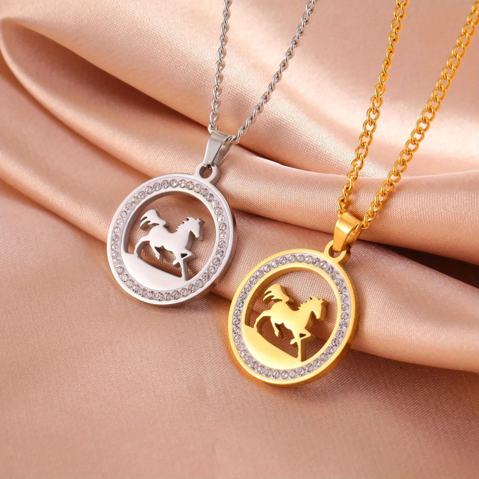 Running Horse Round Pendant Necklace Women's Stainless Steel Neck Jewelry Birthday Gift For Horse Lovers
Running Horse Round Pendant Necklace Women's Stainless Steel Neck Jewelry Birthday Gift For Horse Lovers