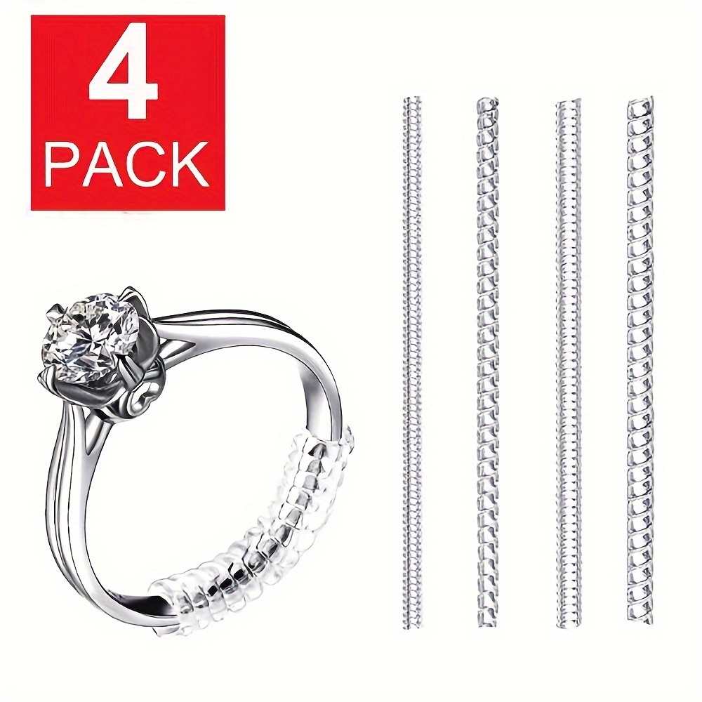 4pcs/pack 4 Sizes Ring Size Adjuster For Loose Rings Jewelry Sizer Mandrel For Making Jewelry Guard, Spacer, Sizer, Fitter Spiral Silicone Tightener Set
4pcs/pack 4 Sizes Ring Size Adjuster For Loose Rings Jewelry Sizer Mandrel For Making Jewelry Guard, Spacer, Sizer, Fitter Spiral Silicone Tightener Set