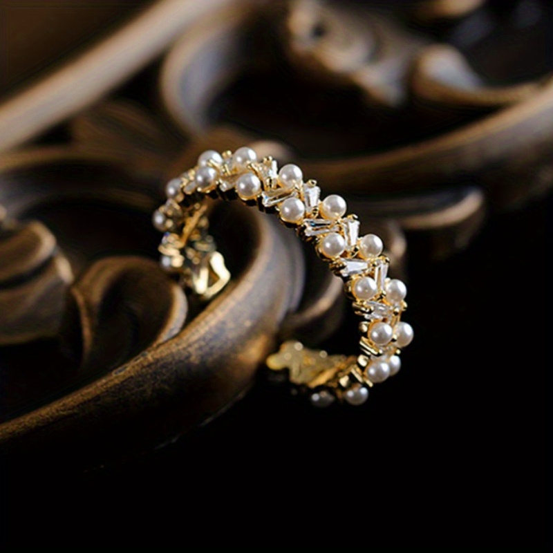 Vintage Imitation Pearl Ring, Special Adjustable Open Ring Exquisite Light Luxury Elegant Decorative Jewelry Accessories
Vintage Imitation Pearl Ring, Special Adjustable Open Ring Exquisite Light Luxury Elegant Decorative Jewelry Accessories