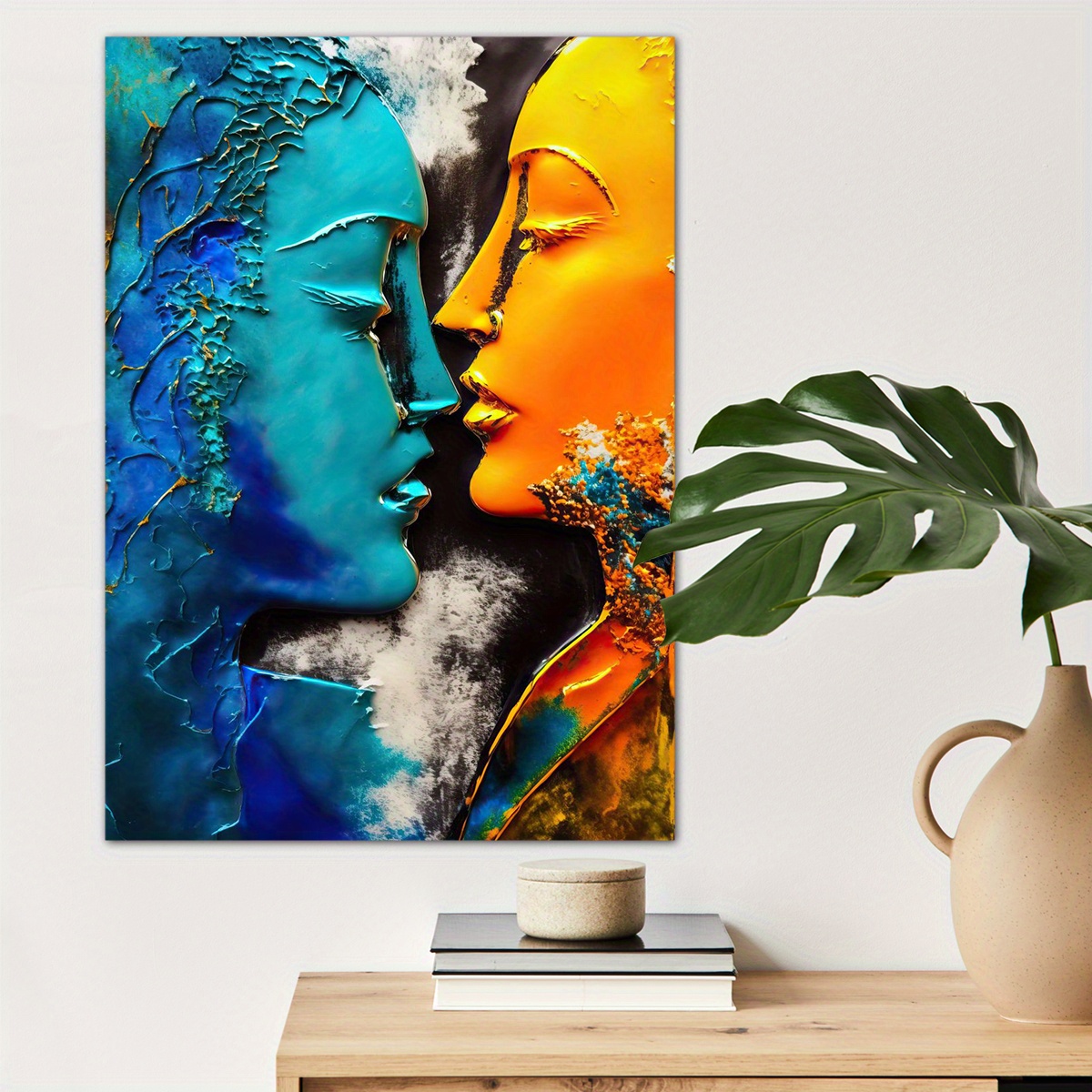 1pc 2 Lovers Canvas Wall Art For Home Decor, High Quality Wall Decor, Blue And Orange Canvas Prints For Living Room Bedroom Bathroom Kitchen Office Cafe Decor, Perfect Gift And Decoration
1pc 2 Lovers Canvas Wall Art For Home Decor, High Quality Wall Decor, Blue And Orange Canvas Prints For Living Room Bedroom Bathroom Kitchen Office Cafe Decor, Perfect Gift And Decoration