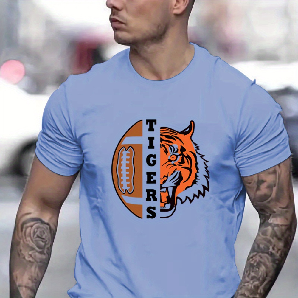 Tiger Print Men's Creative Top, Casual Short Sleeve Crew Neck T-shirt, Men's Clothing For Summer Outdoor
Tiger Print Men's Creative Top, Casual Short Sleeve Crew Neck T-shirt, Men's Clothing For Summer Outdoor
