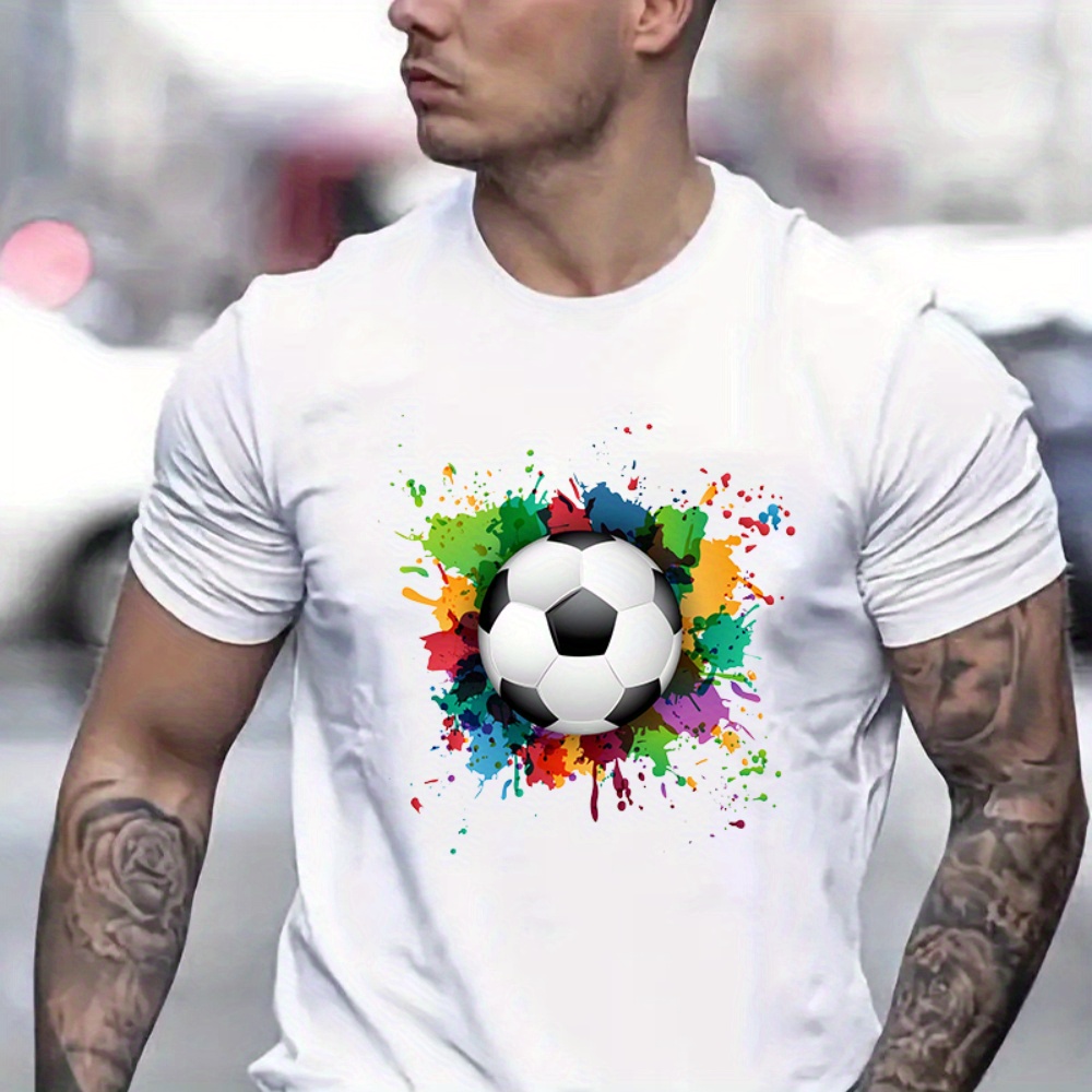 Crew Neck Soccer Print Men's Fashionable Summer Short Sleeve Sports T-shirt, Comfortable And Versatile
Crew Neck Soccer Print Men's Fashionable Summer Short Sleeve Sports T-shirt, Comfortable And Versatile
