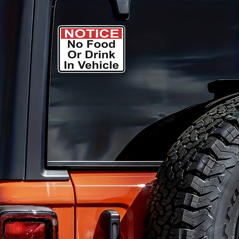 No Food Or Drink In The Car Waterproof Vinyl Car Interior Stickers Classroom Room Decals
No Food Or Drink In The Car Waterproof Vinyl Car Interior Stickers Classroom Room Decals