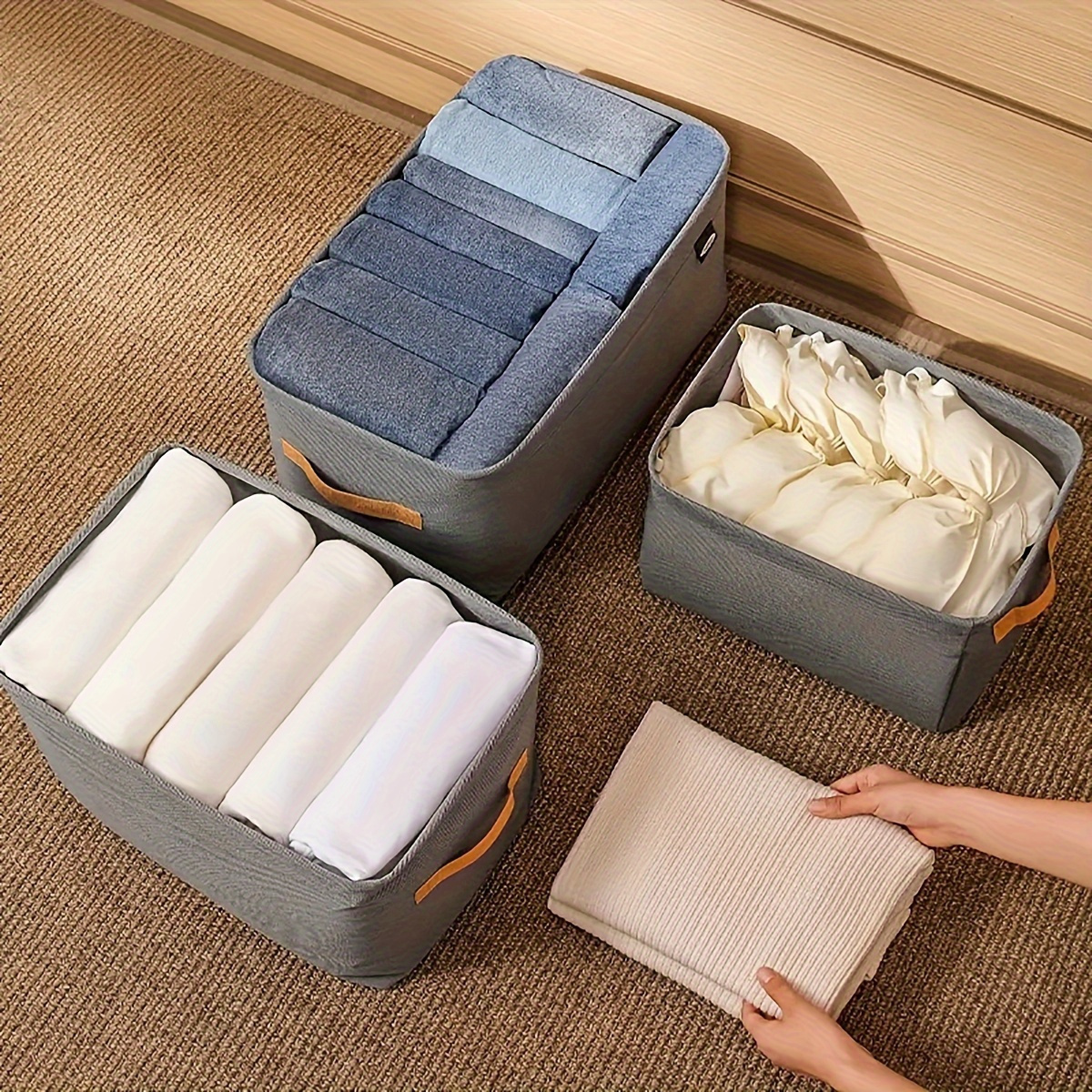 1pc Drawer Clothes Organizer, For Jeans T-shirts, Foldable Clothes Storage Organizer, Large Capacity Storage Box For Folded Clothes, Perfect Home Closet Storage Box, Bedroom Accessories
1pc Drawer Clothes Organizer, For Jeans T-shirts, Foldable Clothes Storage Organizer, Large Capacity Storage Box For Folded Clothes, Perfect Home Closet Storage Box, Bedroom Accessories