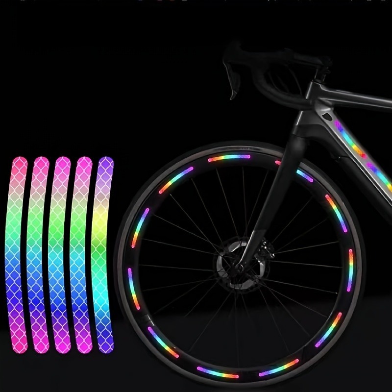 20pcs Rainbow Waterproof Reflective Wheel Reflective Sticker, Car Tire Reflective Bicycle Reflective Strip, Wheel Night Riding Accessories
20pcs Rainbow Waterproof Reflective Wheel Reflective Sticker, Car Tire Reflective Bicycle Reflective Strip, Wheel Night Riding Accessories