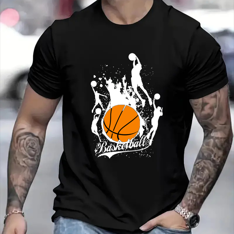 Basketball Graphic Print Men's Creative Top, Casual Short Sleeve Crew Neck T-shirt, Men's Clothing For Summer Outdoor
Basketball Graphic Print Men's Creative Top, Casual Short Sleeve Crew Neck T-shirt, Men's Clothing For Summer Outdoor