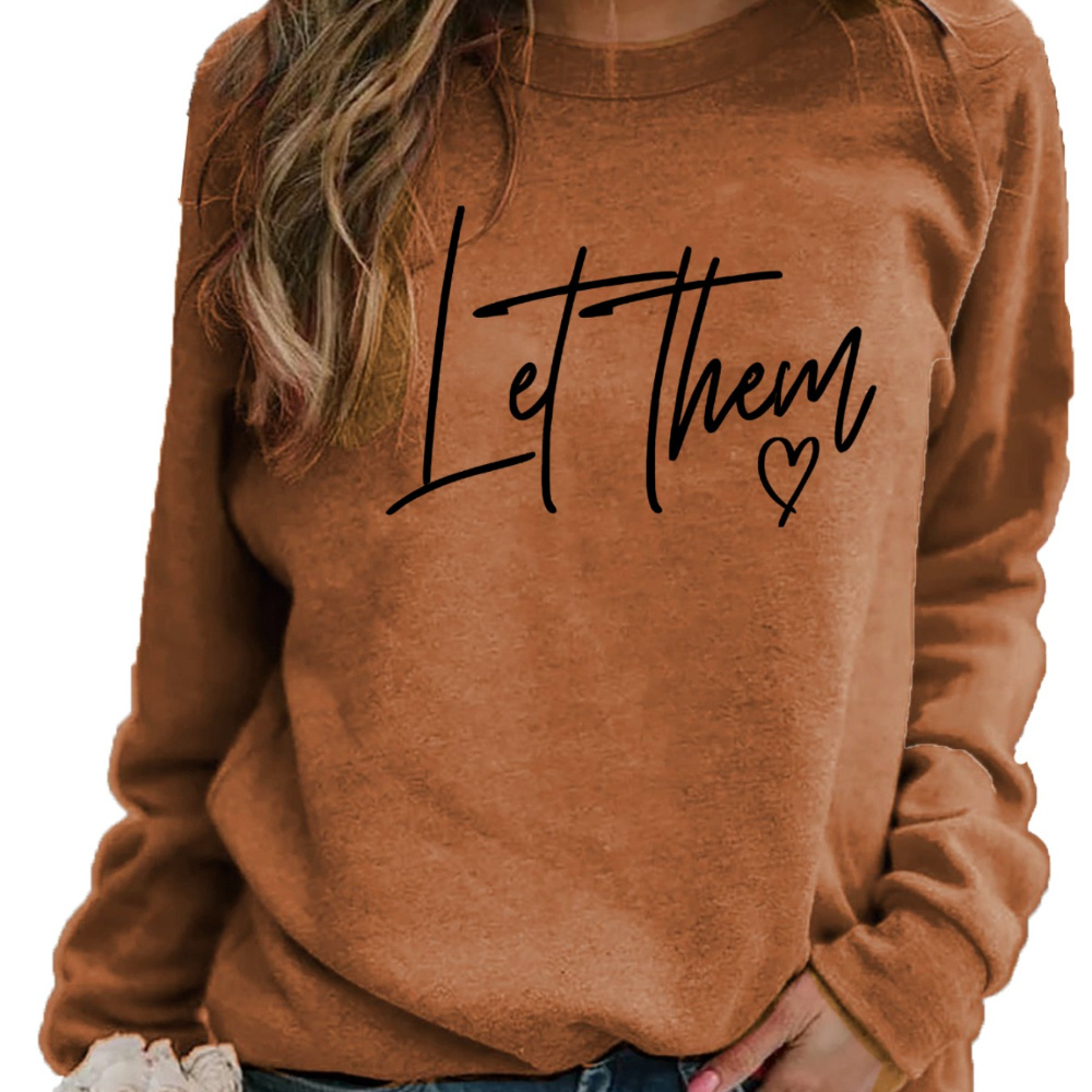 Letter Print Sweatshirt, Crew Neck Casual Sweatshirt For Fall & Spring, Women's Clothing
Letter Print Sweatshirt, Crew Neck Casual Sweatshirt For Fall & Spring, Women's Clothing