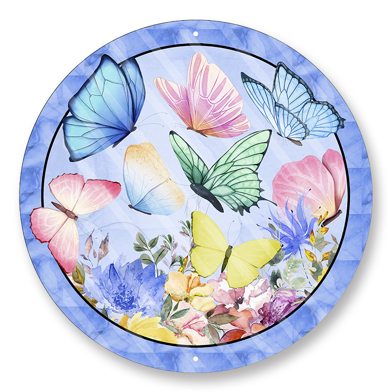 1pc 8x8inch Aluminum Metal Sign, Round Butterfly Wreath Sign, Decorative Wall Sign, For Home Bedroom Restaurant Cafe Bathroom Garage Wall Decor
1pc 8x8inch Aluminum Metal Sign, Round Butterfly Wreath Sign, Decorative Wall Sign, For Home Bedroom Restaurant Cafe Bathroom Garage Wall Decor