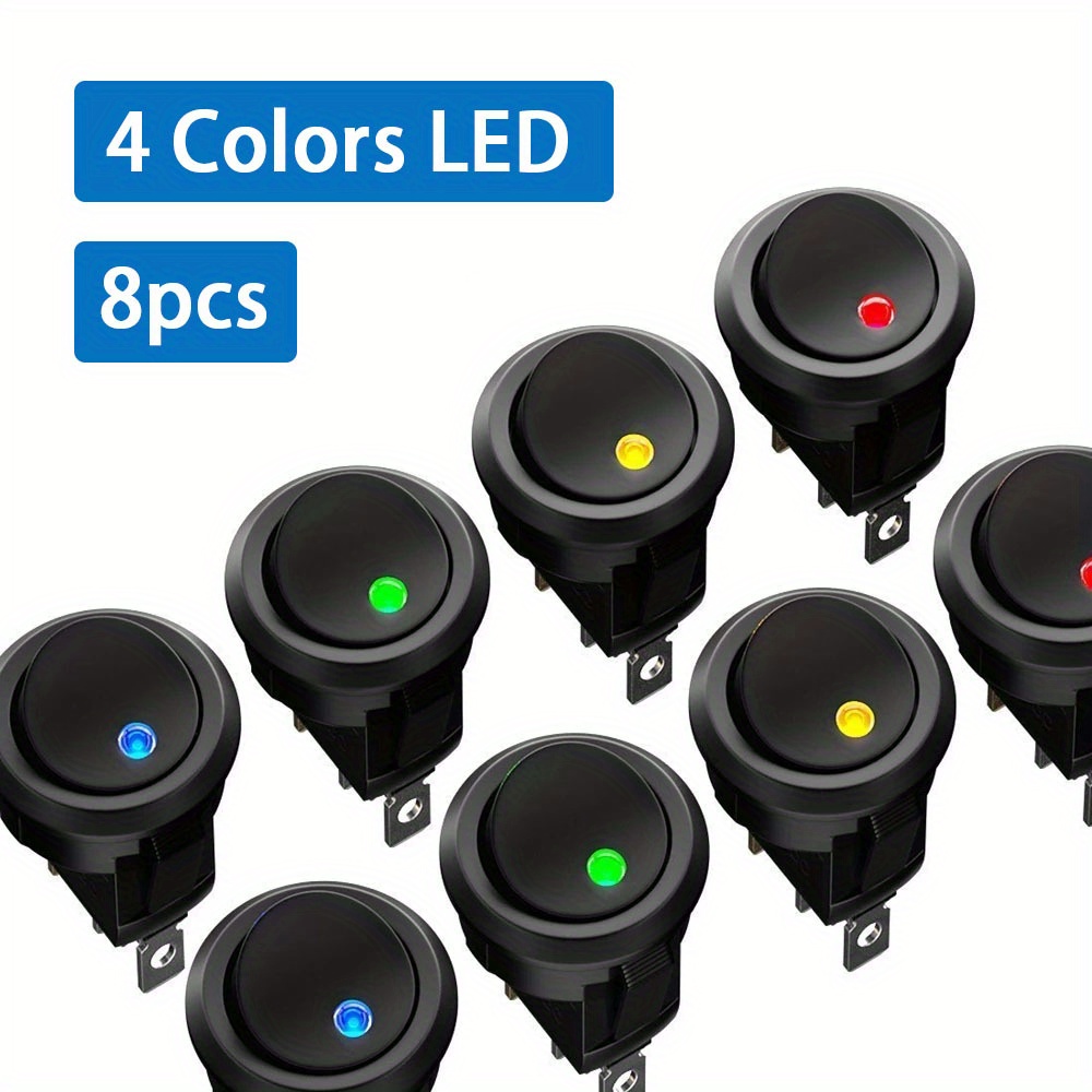 8pcs On/off 12v Round Rocker Dot Waterproof Led Light Luminescence Toggle Switches Car Accessories
8pcs On/off 12v Round Rocker Dot Waterproof Led Light Luminescence Toggle Switches Car Accessories