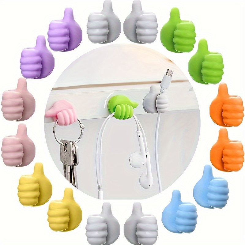 20pcs Multifunctional Thumb Wall Hooks, Creative Adhesive Thumb Cable Clip Key Hook Wall Hook For Storing Data Cables, Earphone Cables, And Keys
20pcs Multifunctional Thumb Wall Hooks, Creative Adhesive Thumb Cable Clip Key Hook Wall Hook For Storing Data Cables, Earphone Cables, And Keys