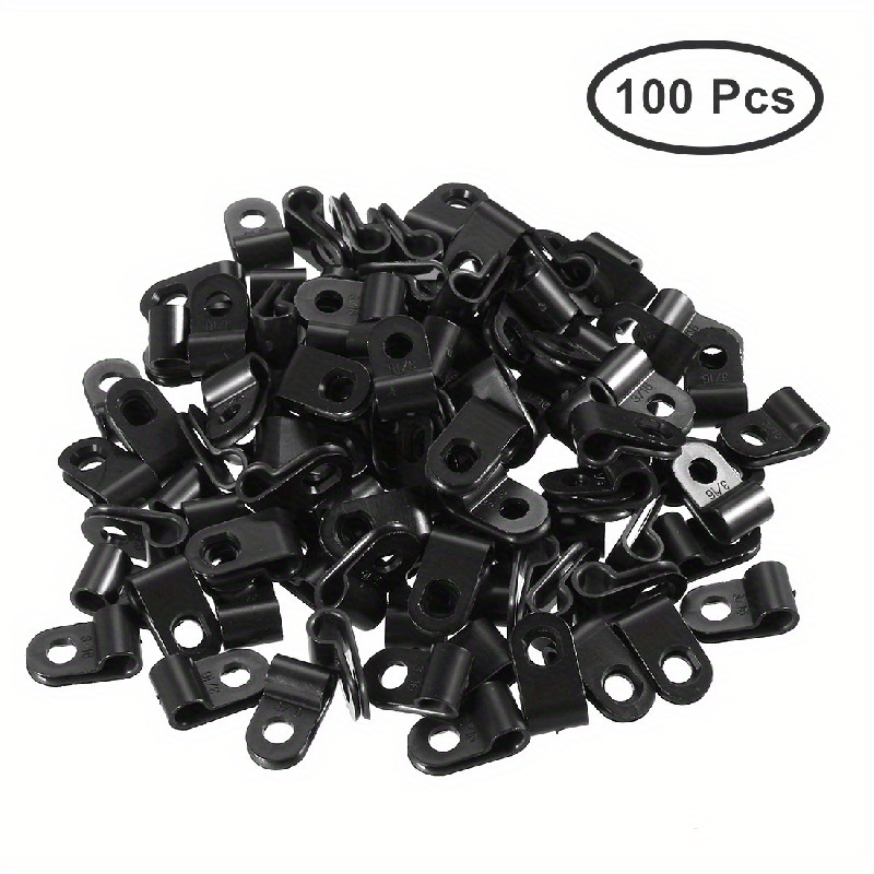 100pcs Black Plastic Cable Clip Clamps - High-quality Nylon, Easy-to-use Wire Organizer For Home, Office & Automotive Use - , -resistant With Smooth Rounded , Cable Clamps
100pcs Black Plastic Cable Clip Clamps - High-quality Nylon, Easy-to-use Wire Organizer For Home, Office & Automotive Use - , -resistant With Smooth Rounded , Cable Clamps