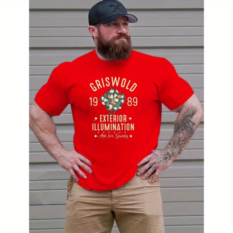 Plus Size T-shirt For Men, "griswold" Graphic Print Short Sleeve Tees For Outdoor, Men's Clothing For Summer
Plus Size T-shirt For Men, "griswold" Graphic Print Short Sleeve Tees For Outdoor, Men's Clothing For Summer