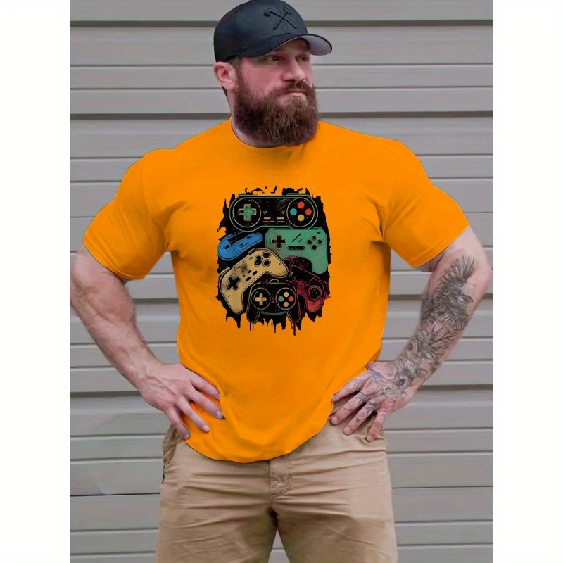 Plus Size Game Console Pattern Men's Trendy T-shirt For Summer Outdoor, Gift For Men, Men's Clothing
Plus Size Game Console Pattern Men's Trendy T-shirt For Summer Outdoor, Gift For Men, Men's Clothing