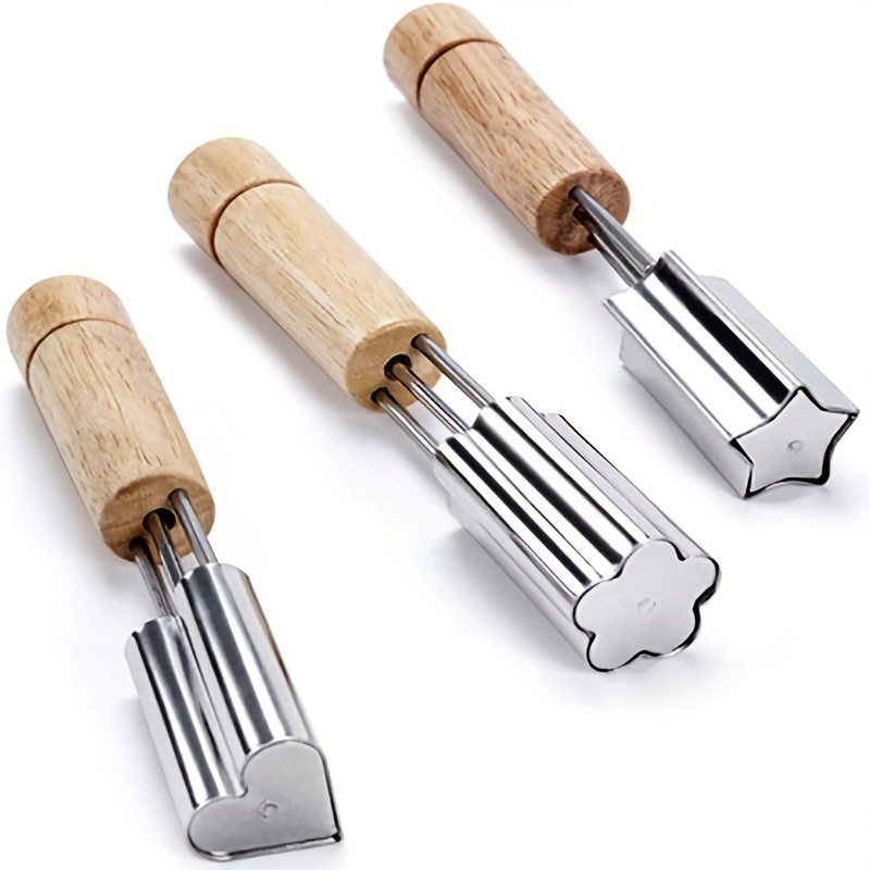 3pcs, Vegetable And Fruit Cutter Shapes Set, Stainless Steel Biscuits Stamps Mold With Wood Handle, Biscuits Cutter, Decorative Food Cutter For Baking Crafts - Flower, Heart, Star, Kitchen Accessories
3pcs, Vegetable And Fruit Cutter Shapes Set, Stainless Steel Biscuits Stamps Mold With Wood Handle, Biscuits Cutter, Decorative Food Cutter For Baking Crafts - Flower, Heart, Star, Kitchen Accessories