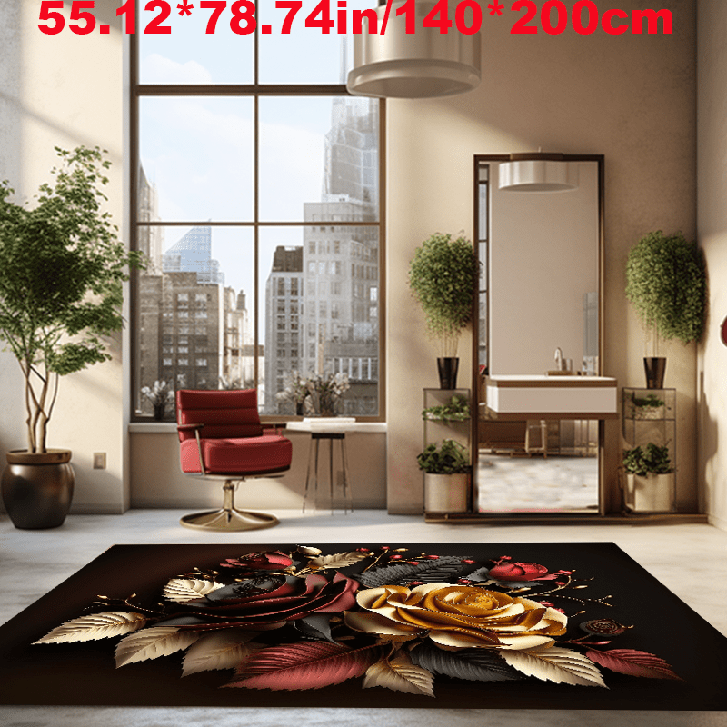 Golden Rose Black Carpet Decorative Living Room Soft Carpet, Machine Washable Non-slip Carpet, Hotel Coffee Shop Carpet
Golden Rose Black Carpet Decorative Living Room Soft Carpet, Machine Washable Non-slip Carpet, Hotel Coffee Shop Carpet