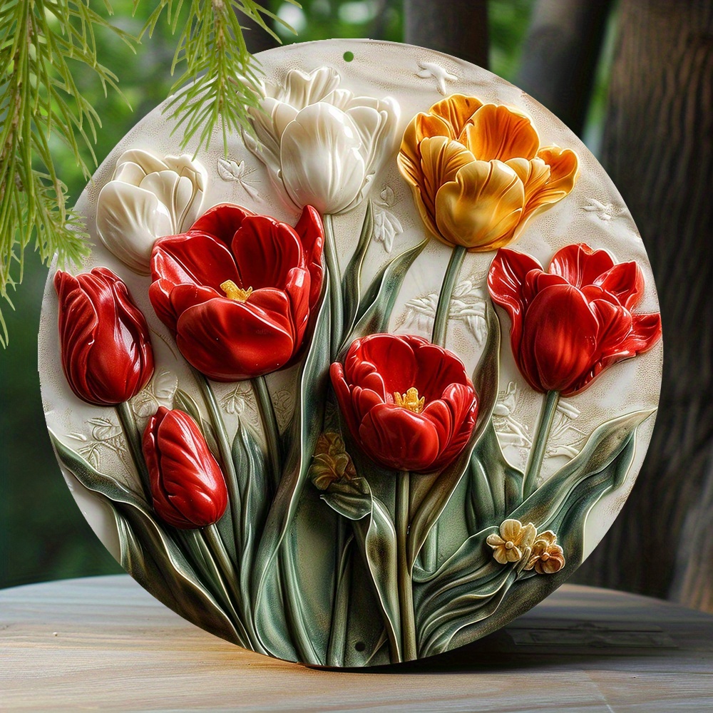 1pc 8x8 Inch Spring Aluminum Metal Sign Faux Embossing Painted Round Wreath Sign Office Decoration Women Gifts Tulips Themed Decoration
1pc 8x8 Inch Spring Aluminum Metal Sign Faux Embossing Painted Round Wreath Sign Office Decoration Women Gifts Tulips Themed Decoration