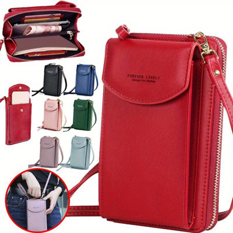 Women's Long Wallet, Faux Leather Cellphone Purse With Zipper, Crossbody Shoulder Strap Coin Purse
Women's Long Wallet, Faux Leather Cellphone Purse With Zipper, Crossbody Shoulder Strap Coin Purse