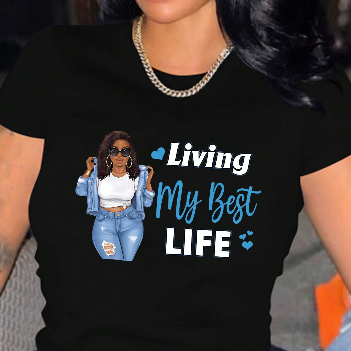 Figure & Letter Print Crew Neck T-shirt, Casual Short Sleeve T-shirt For Spring & Summer, Women's Clothing
Figure & Letter Print Crew Neck T-shirt, Casual Short Sleeve T-shirt For Spring & Summer, Women's Clothing