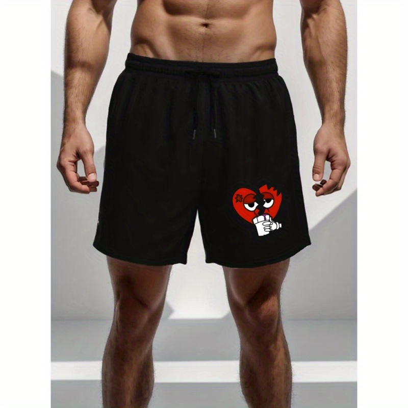 Plus Size Broken Heart Print Casual Shorts For Men, Breathable Loose Fit Pull-on Sports Shorts Summer Clothing
Plus Size Broken Heart Print Casual Shorts For Men, Breathable Loose Fit Pull-on Sports Shorts Summer Clothing