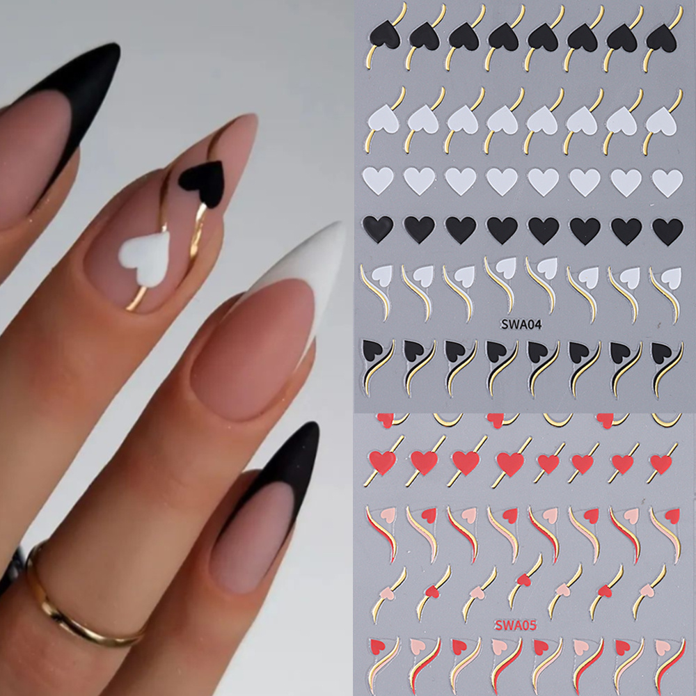 2 Sheet Valentine Nail Art Stickers, Heart Love Design Nail Art Decals For Nail Art Decoration, Self Adhesive Nail Art Supplies For Women And Girls
2 Sheet Valentine Nail Art Stickers, Heart Love Design Nail Art Decals For Nail Art Decoration, Self Adhesive Nail Art Supplies For Women And Girls