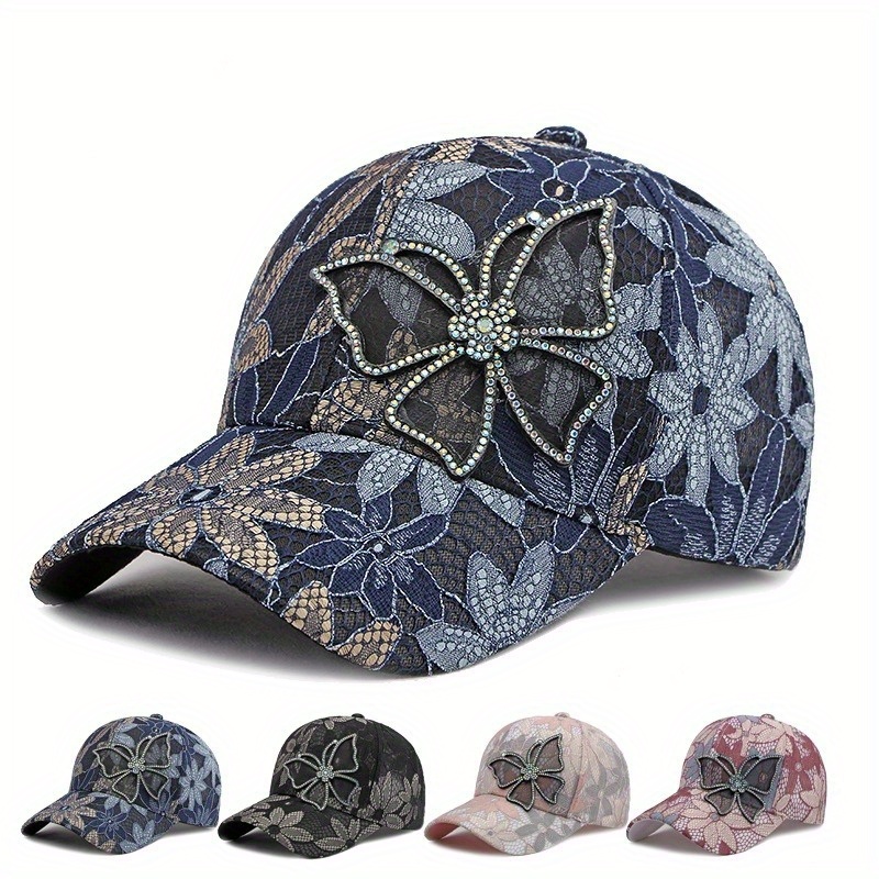 Butterfly Patch Baseball Cap Elegant Mesh Breathable Hats Trendy Adjustable Sports Hat For Women Daily Uses
Butterfly Patch Baseball Cap Elegant Mesh Breathable Hats Trendy Adjustable Sports Hat For Women Daily Uses