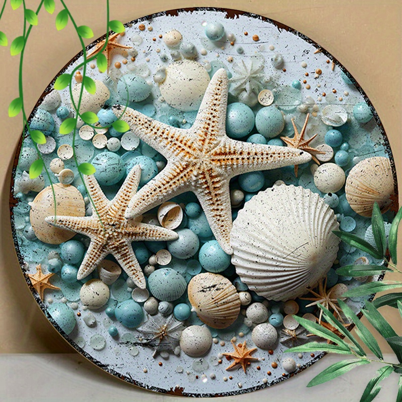 1pc 8x8inch (20x20cm) Round Aluminum Sign Metal Sign Metal Sign Starfish And Shells For Restaurant Decor, Home Decor
1pc 8x8inch (20x20cm) Round Aluminum Sign Metal Sign Metal Sign Starfish And Shells For Restaurant Decor, Home Decor
