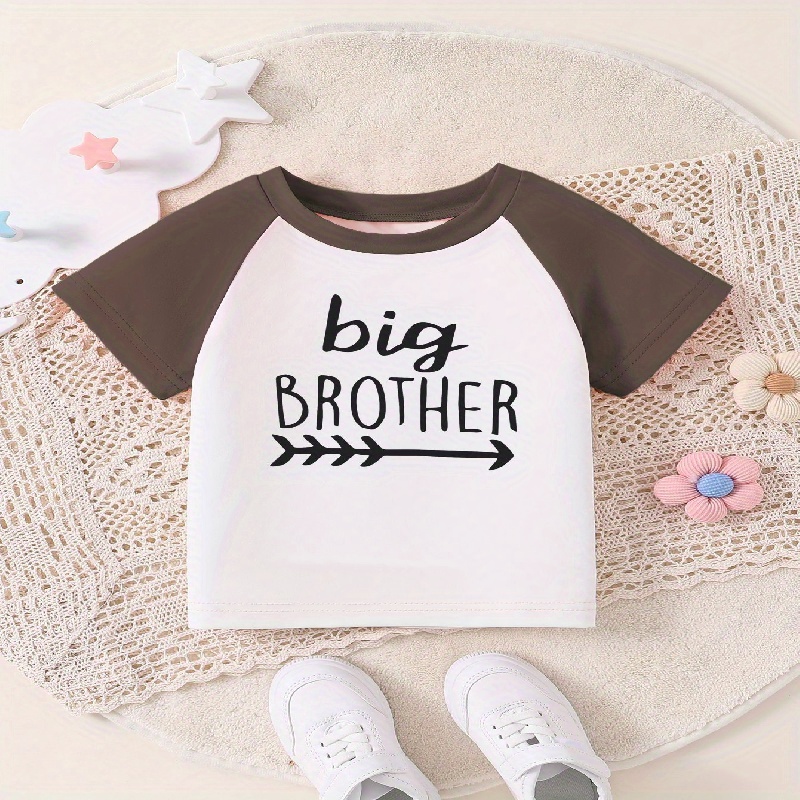 Big Brother Print Short Sleeve T-shirt For Boys, Casual Tee Tops, Kids Clothes For Summer
Big Brother Print Short Sleeve T-shirt For Boys, Casual Tee Tops, Kids Clothes For Summer