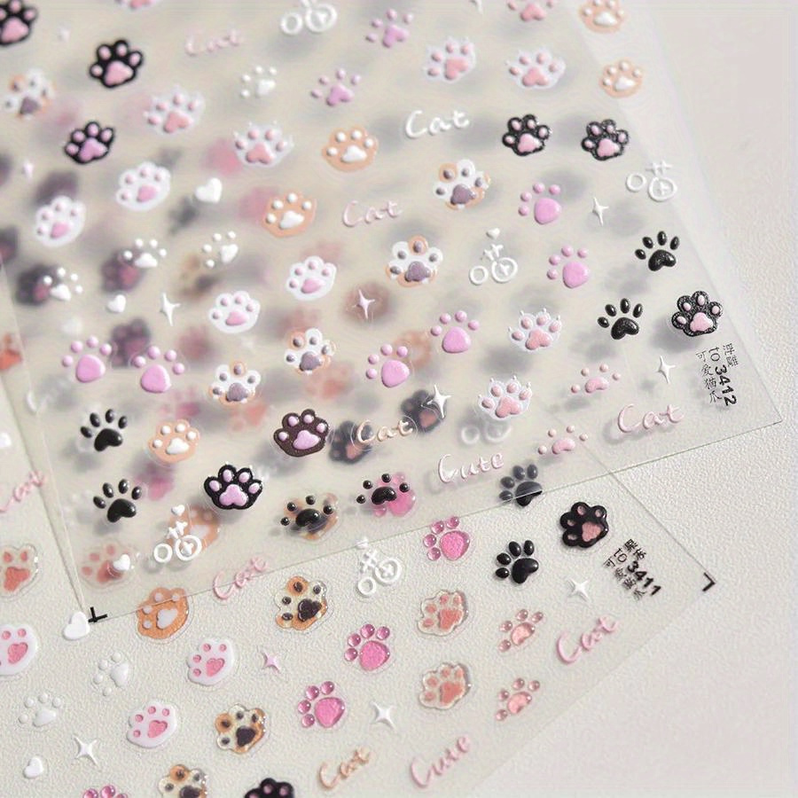 Cute Cat Claw Design Nail Art Stickers, Self Adhesive Nail Art Decals For Nail Art Decoration,nail Art Supplies For Women And Girls
Cute Cat Claw Design Nail Art Stickers, Self Adhesive Nail Art Decals For Nail Art Decoration,nail Art Supplies For Women And Girls