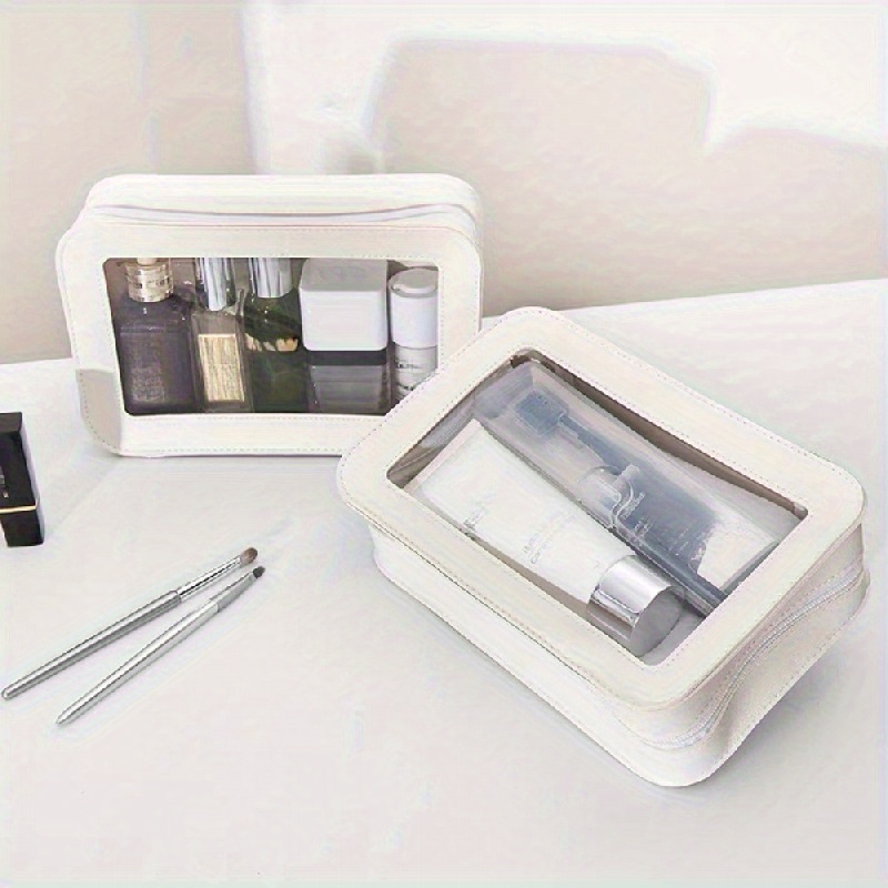 Transparent Cosmetic Bag Wash Bag Travel Transparent Cosmetic Bag Portable Cosmetic Bag With Zipper Travel Compact Car Bag, Transparent Leather Zipper Cosmetic Bag
Transparent Cosmetic Bag Wash Bag Travel Transparent Cosmetic Bag Portable Cosmetic Bag With Zipper Travel Compact Car Bag, Transparent Leather Zipper Cosmetic Bag