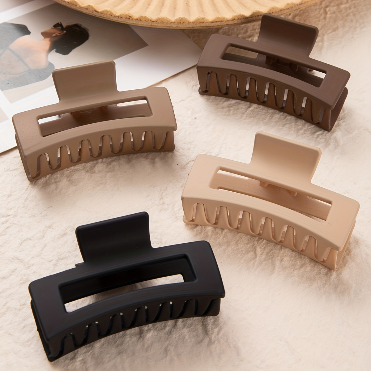 4pcs Vintage Hollow Hair Claw Clips - Non-slip, Matte For Thin & - Stylish Accessories For Women And Girls
4pcs Vintage Hollow Hair Claw Clips - Non-slip, Matte For Thin & - Stylish Accessories For Women And Girls