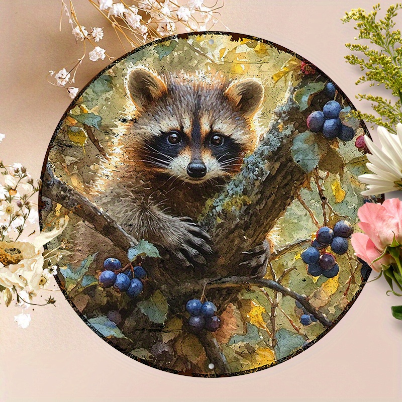 1pc Round Aluminum Metal Sign, Creative Raccoon Pattern Wall Art Metal Sign, Home Decoration, 8x8inch (20x20cm)
1pc Round Aluminum Metal Sign, Creative Raccoon Pattern Wall Art Metal Sign, Home Decoration, 8x8inch (20x20cm)