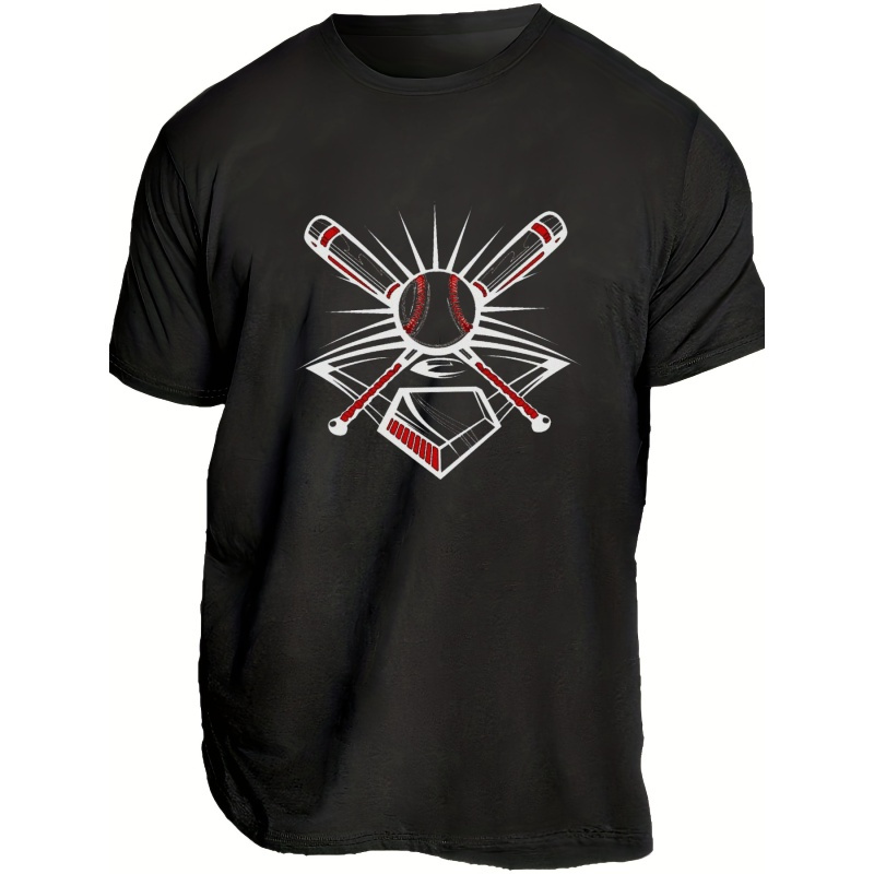 Baseball Sticks Pattern Print Plus Size Casual Crew Neck Short Sleeve T-shirt For Men, Quick-drying Comfy Casual Summer T-shirt For Daily Wear Work Out And Vacation Resorts
Baseball Sticks Pattern Print Plus Size Casual Crew Neck Short Sleeve T-shirt For Men, Quick-drying Comfy Casual Summer T-shirt For Daily Wear Work Out And Vacation Resorts