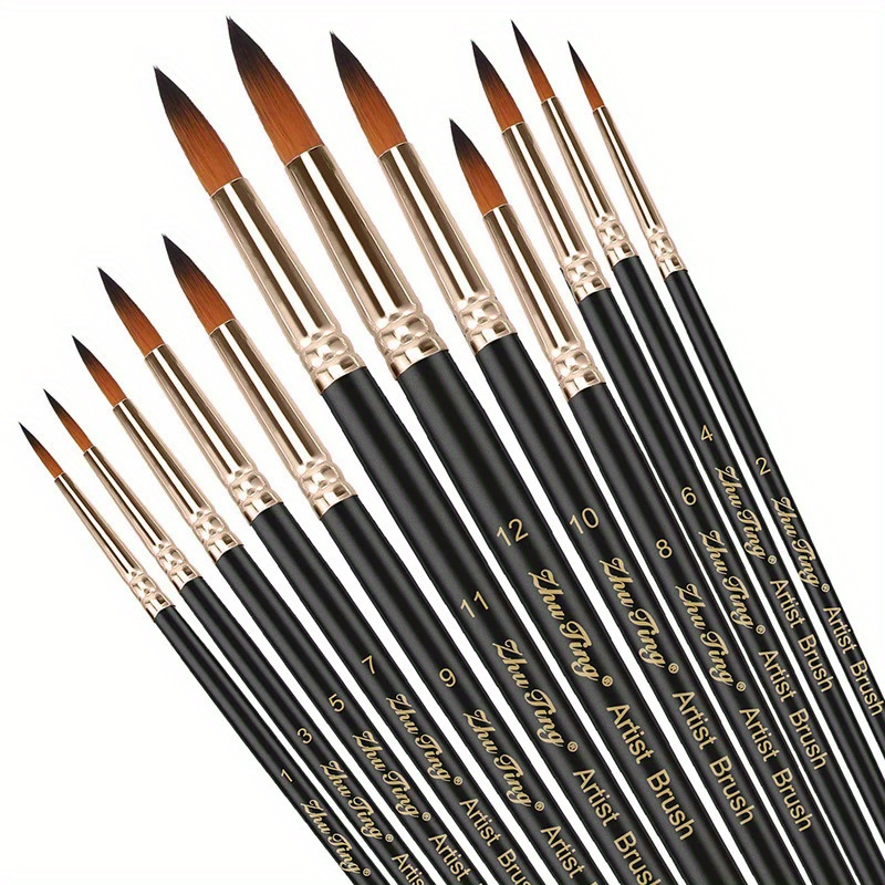 12pcs Paint Brush Set Professional Paint Brush Round Pointed Nylon Hair Acrylic Brush For Acrylic Watercolor Oil Painting
12pcs Paint Brush Set Professional Paint Brush Round Pointed Nylon Hair Acrylic Brush For Acrylic Watercolor Oil Painting