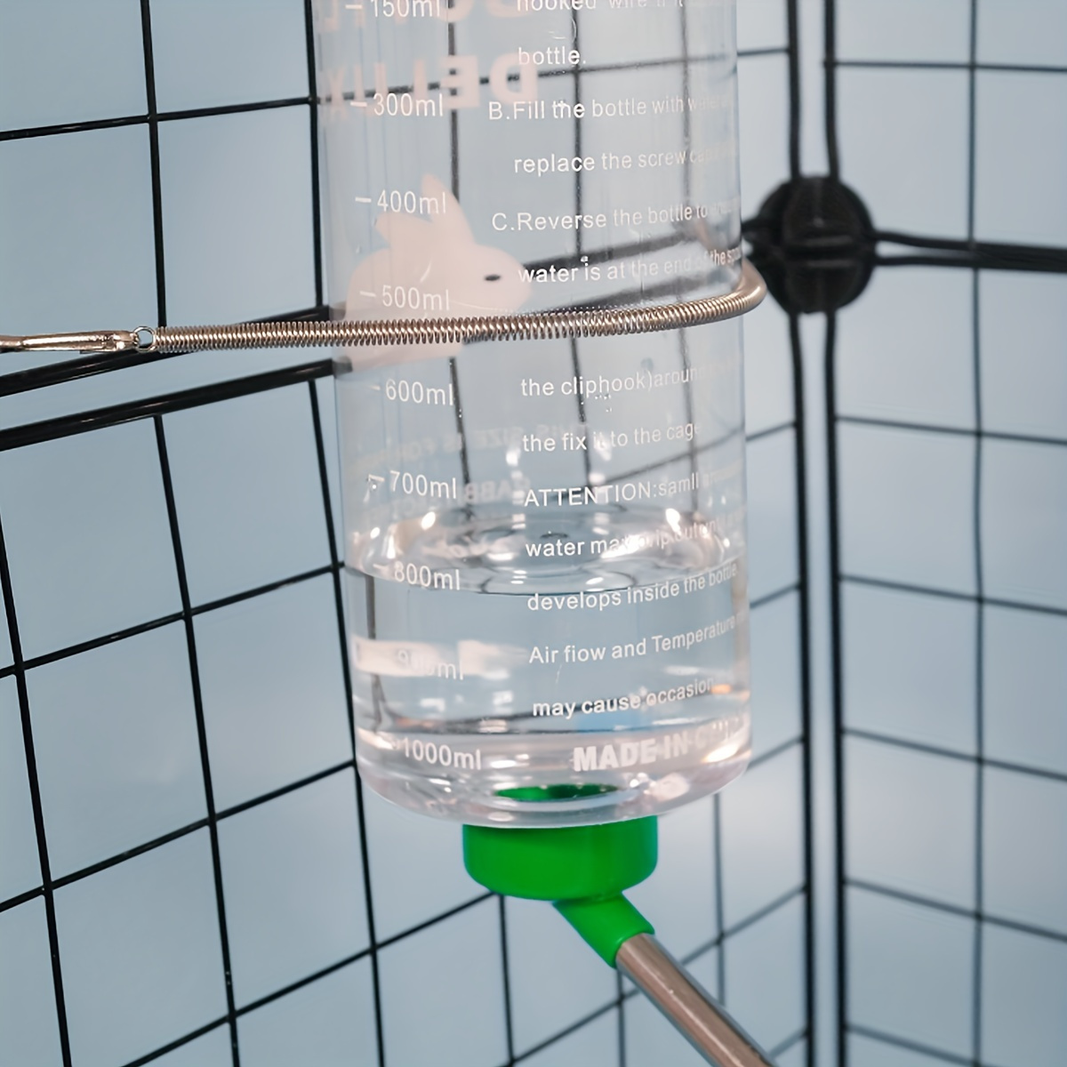 1000ml 7.87in Durable Hanging Rabbit Water Bottle - Easy Access, Easy-to-clean Plastic For Hydration & Convenience
1000ml 7.87in Durable Hanging Rabbit Water Bottle - Easy Access, Easy-to-clean Plastic For Hydration & Convenience