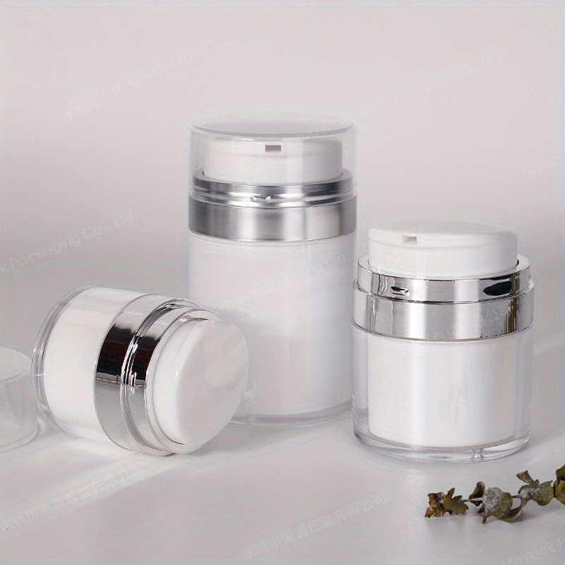 3pc Airless Pump Jars Set, Face Moisturizer Pump Dispenser Travel Size Pump Bottle Container For Lotion, Empty Airless Cosmetic Container Cream Jar Vacuum Bottle Dispenser Push Down Pump
3pc Airless Pump Jars Set, Face Moisturizer Pump Dispenser Travel Size Pump Bottle Container For Lotion, Empty Airless Cosmetic Container Cream Jar Vacuum Bottle Dispenser Push Down Pump