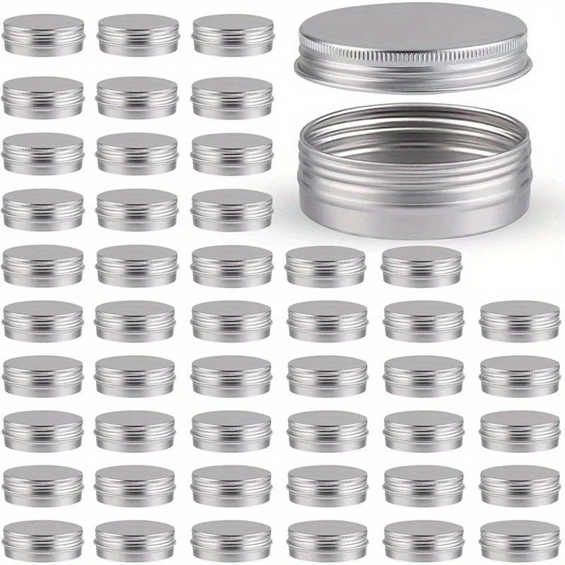 5pcs Aluminum Tins Cans Set, Unscented, Twist Lug Closure, 5g/10g/15g/20g/30g/50g, Silvery Metal Round Containers With Screw Lid For Salve, Spices, Candles, Lipstick
5pcs Aluminum Tins Cans Set, Unscented, Twist Lug Closure, 5g/10g/15g/20g/30g/50g, Silvery Metal Round Containers With Screw Lid For Salve, Spices, Candles, Lipstick