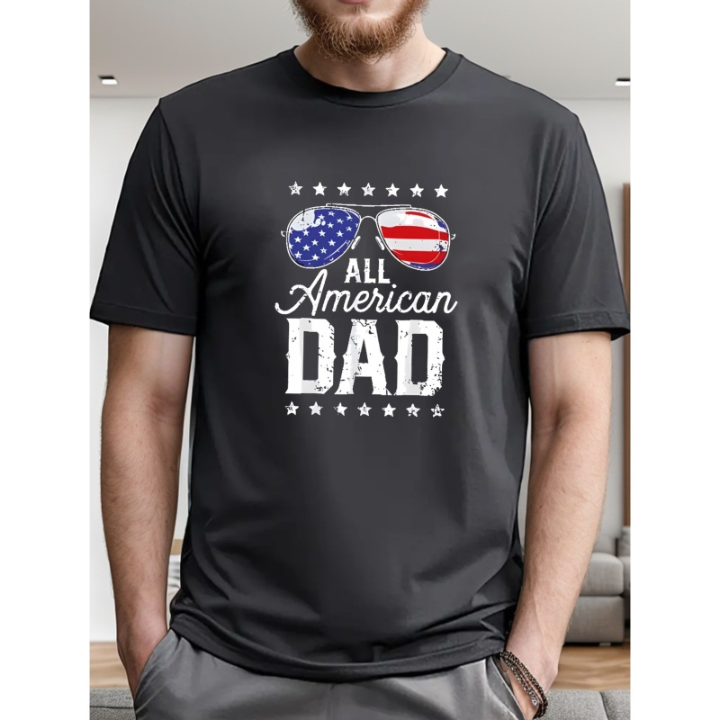 All American Dad Letter Graphic Print Men's Creative Top, Casual Short Sleeve Crew Neck T-shirt, Men's Clothing For Summer Outdoor
All American Dad Letter Graphic Print Men's Creative Top, Casual Short Sleeve Crew Neck T-shirt, Men's Clothing For Summer Outdoor
