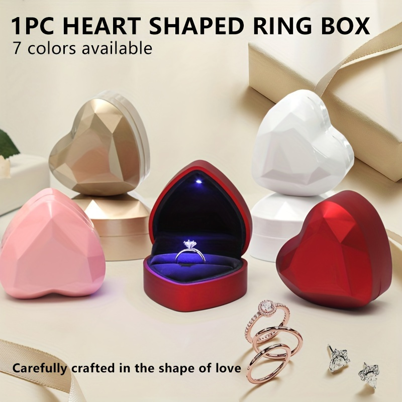 1pc Creative Led Heart Shaped Jewelry Box, Jewelry Gift Necklace Box, Ring Box, Pendant Jewelry Packaging Box
1pc Creative Led Heart Shaped Jewelry Box, Jewelry Gift Necklace Box, Ring Box, Pendant Jewelry Packaging Box
