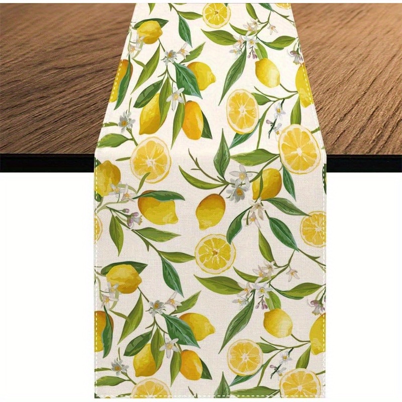 1pc, Summer Lemon Pattern Table Runner, Seasonal Summer Theme Table Runner, Kitchen Dining Table Decoration For Home, Party Decor
1pc, Summer Lemon Pattern Table Runner, Seasonal Summer Theme Table Runner, Kitchen Dining Table Decoration For Home, Party Decor