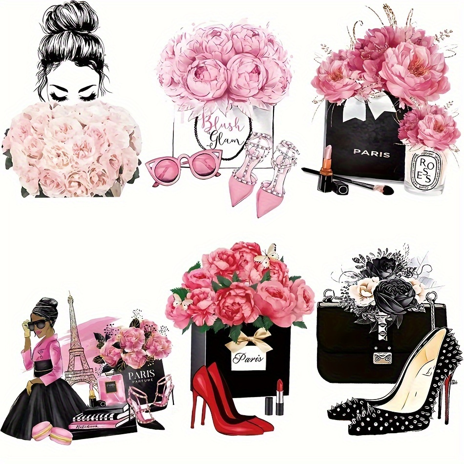 6pcs Fashionable High Heels And Floral Heat Transfer Sticker, Diy Iron-on Decals For Clothes, T-shirt Making, Pillow Decorating, Clothing Supplies & Appliques
6pcs Fashionable High Heels And Floral Heat Transfer Sticker, Diy Iron-on Decals For Clothes, T-shirt Making, Pillow Decorating, Clothing Supplies & Appliques