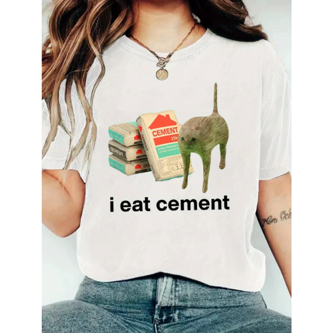 Funny Cat & Book Print T-shirt, Casual Crew Neck Short Sleeve Top For Spring & Summer, Women's Clothing
Funny Cat & Book Print T-shirt, Casual Crew Neck Short Sleeve Top For Spring & Summer, Women's Clothing