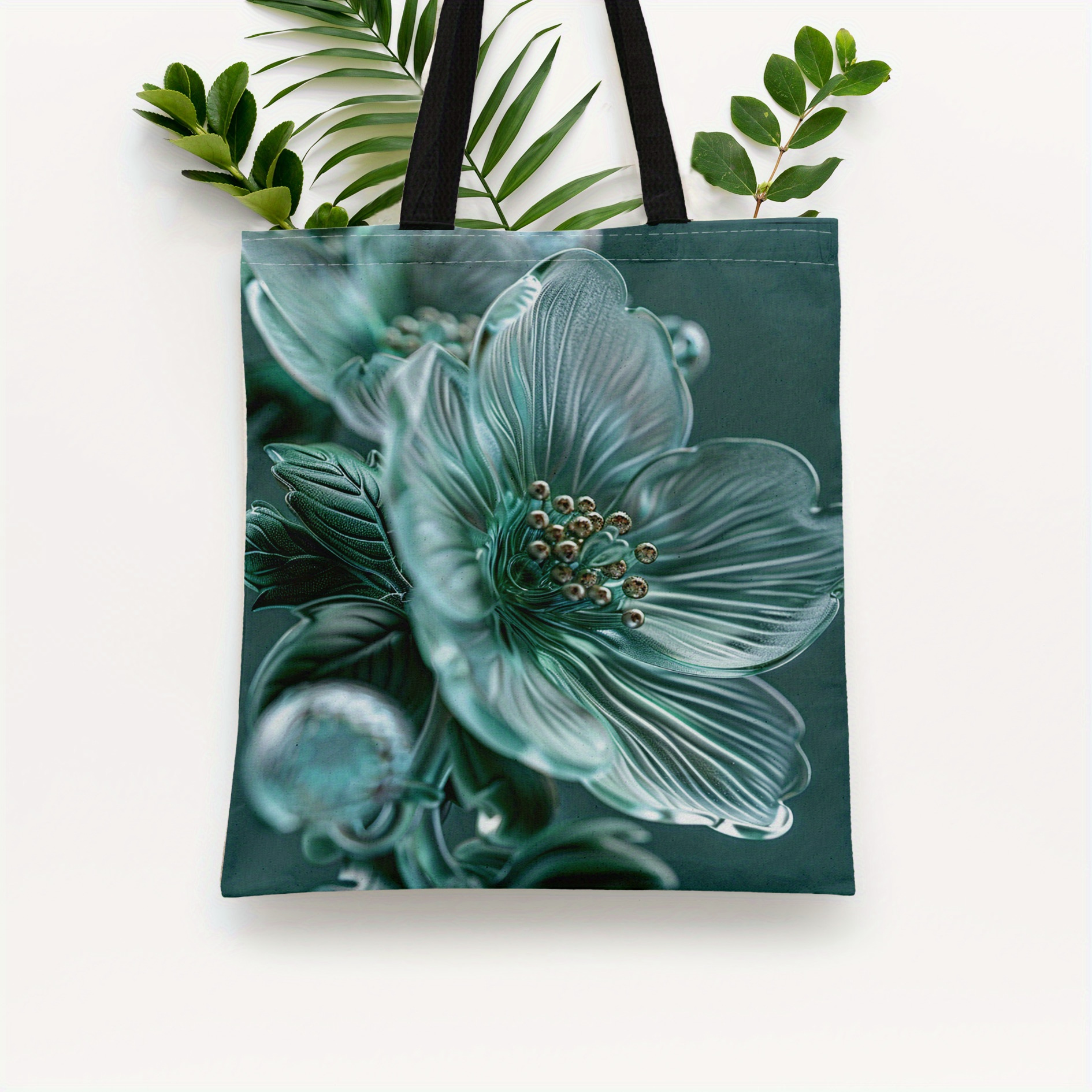 Elegant Glass Flowers Pattern Shoulder Bag, All-match Versatile Shopping Canvas Bag For Women, Daily Use Grocery Handbag
Elegant Glass Flowers Pattern Shoulder Bag, All-match Versatile Shopping Canvas Bag For Women, Daily Use Grocery Handbag