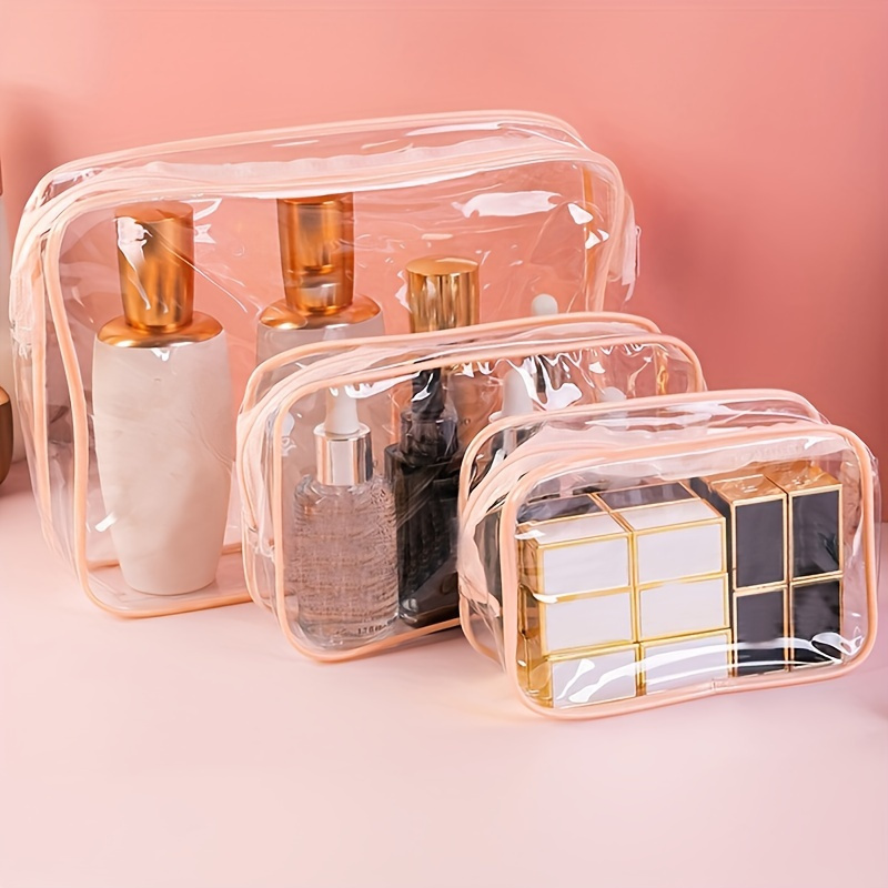 3pcs Transparent Travel Toiletry Bags, Minimalist Zipper Cosmetic Bag Wash Bag Makeup Storage Bag, Cosmetics Handbag Pencil Case, Toiletry Organizer For Women And Men
3pcs Transparent Travel Toiletry Bags, Minimalist Zipper Cosmetic Bag Wash Bag Makeup Storage Bag, Cosmetics Handbag Pencil Case, Toiletry Organizer For Women And Men