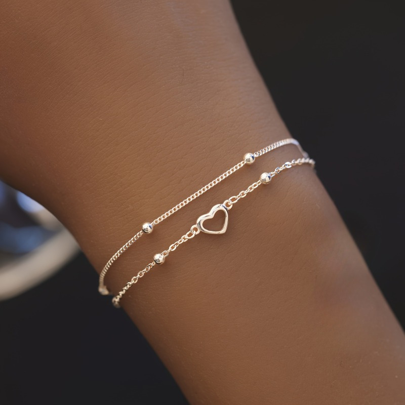 1pc Elegant Double Layer 925 Sterling Silver Bracelet, Hypoallergenic, Vintage Style, Hollow Heart Design, Chic Dating Gift For Women
1pc Elegant Double Layer 925 Sterling Silver Bracelet, Hypoallergenic, Vintage Style, Hollow Heart Design, Chic Dating Gift For Women