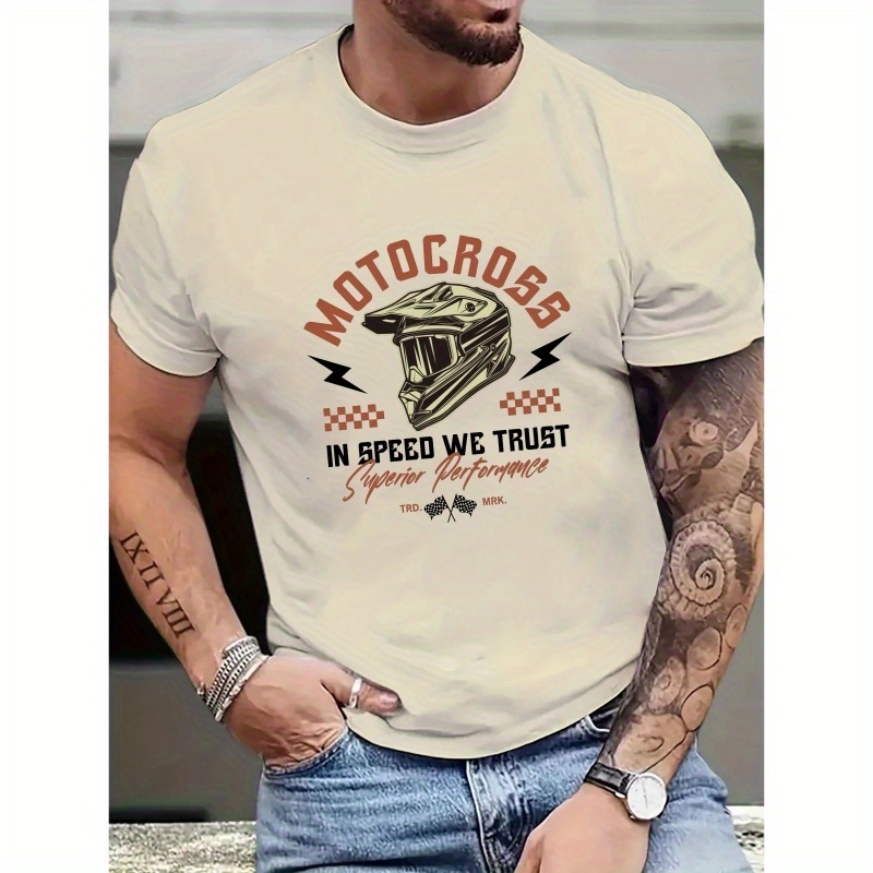 Motocross Trendy Print Casual Short-sleeved T-shirt For Men, Spring And Summer Top, Comfortable Round Neck Tee, Regular Fit, Versatile Fashion For Everyday Wear
Motocross Trendy Print Casual Short-sleeved T-shirt For Men, Spring And Summer Top, Comfortable Round Neck Tee, Regular Fit, Versatile Fashion For Everyday Wear