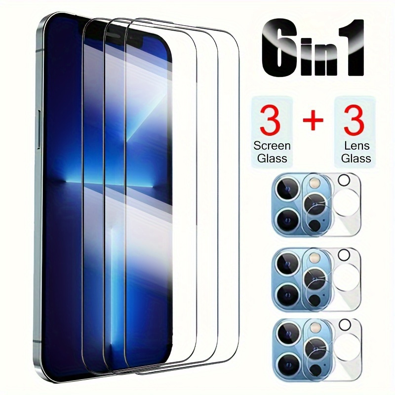 (3+3pcs) For 15 Pro/14 Plus/13 Pro Max/12/11 Mini Tempered Glass Phone Screen Protector And Free Gift Clear Camera Lens Protector
(3+3pcs) For 15 Pro/14 Plus/13 Pro Max/12/11 Mini Tempered Glass Phone Screen Protector And Free Gift Clear Camera Lens Protector